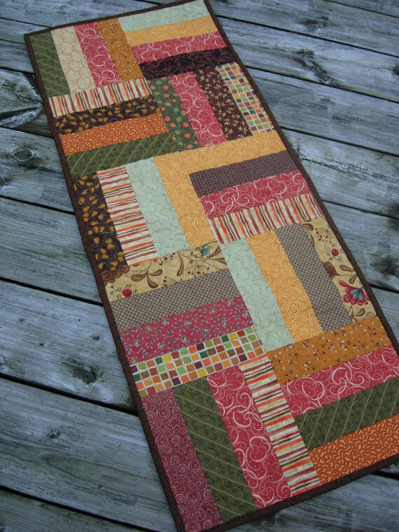Autumn Fields Rail Fence Table Runner Autumn Table Runner