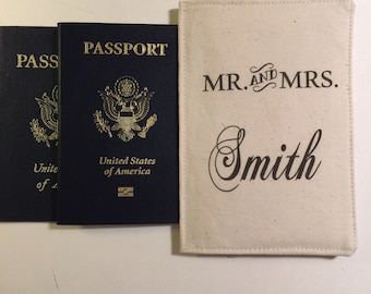 Wedding Gift, Mr and Mrs, Personalized Couples Passport Wallet, multi compartment, Passport Cover