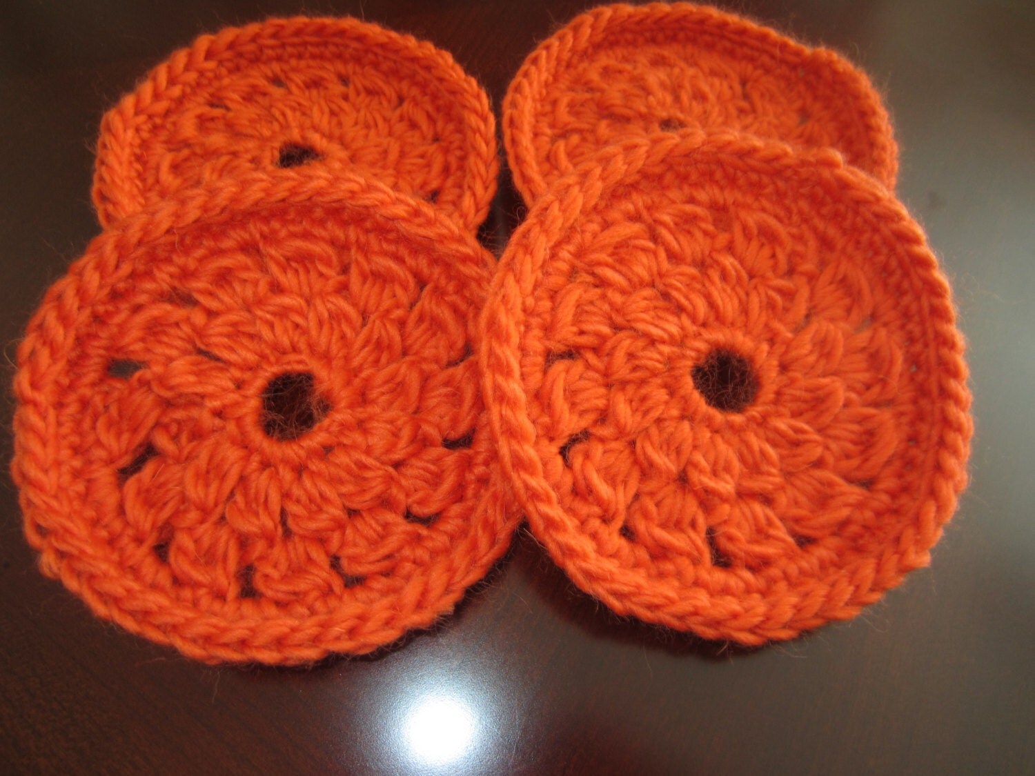Red/Orange Crochet Coasters Set of 4