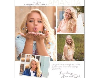 Senior Yearbook Ad Photoshop Template Graduation Immediate