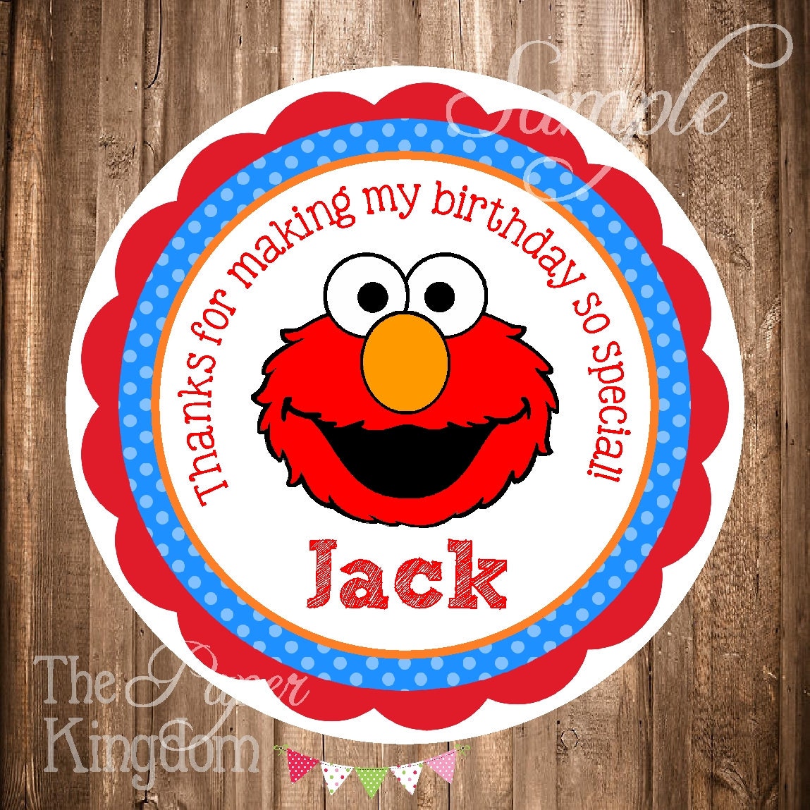 Elmo Gift Tags or Stickers PRINTABLE Elmo Favor Tags Elmo