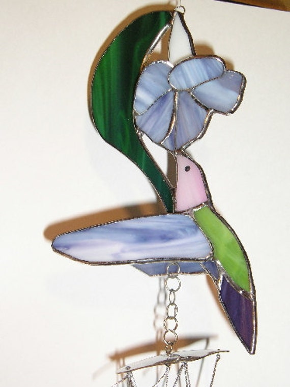 Hummingbird Stained Glass Wind Chime