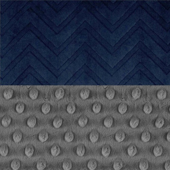 Baby Lovey / Personalized Baby Blanket / Mini Baby Blanket / Name Blanket , Navy Chevron Minky Boy Lovey / Baby Gift / Security Blanket