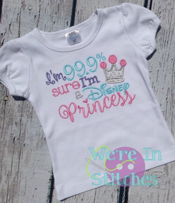 99% Disney Princess embroidered shirt applique t-shirt