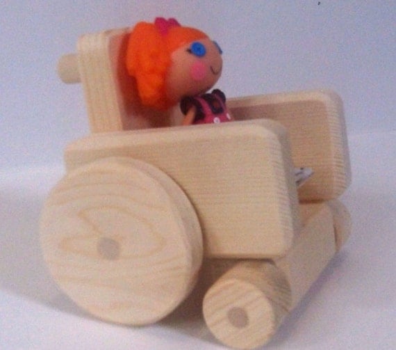 Wooden Toy Natural Wood Mini Wheelchair Special needs