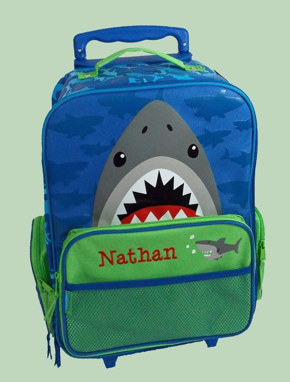 Personalized Stephen Joseph Rolling Luggage SHARK Themed for Children