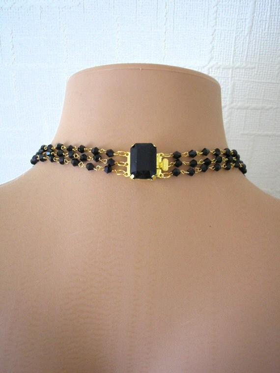 Black Backdrop Necklace Bridal Backdrop Black Backlace Back