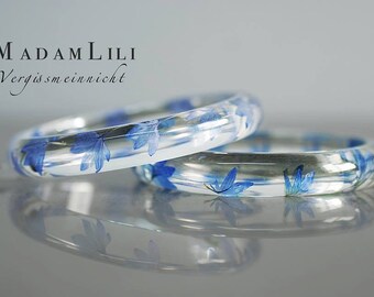 Real forget-me-not flowers bracelet 2pcs