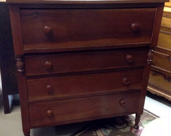 Beautiful Antique 1800's Empire Cherry Dresser 21d42w46h Shipping is Not free