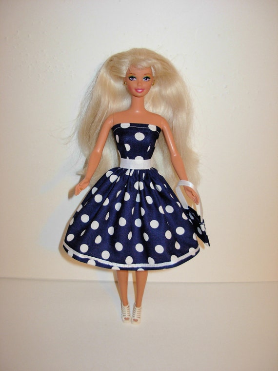 Handmade barbie clothes CUTE dress and bag 4 barbie doll