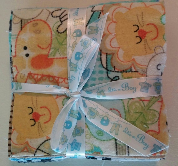 Baby Boy Flannel Fabric 5x5 variety square pack of 42 Flannel