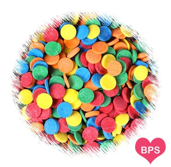 Rainbow Polka Dot Sprinkles, Confetti Quins, Rainbow Sprinkles, Rainbow