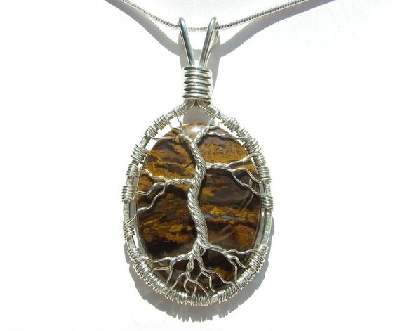 petrified wood pendant tree of by silverandstoneworks petrified wood pendant tree of by silverandstoneworks