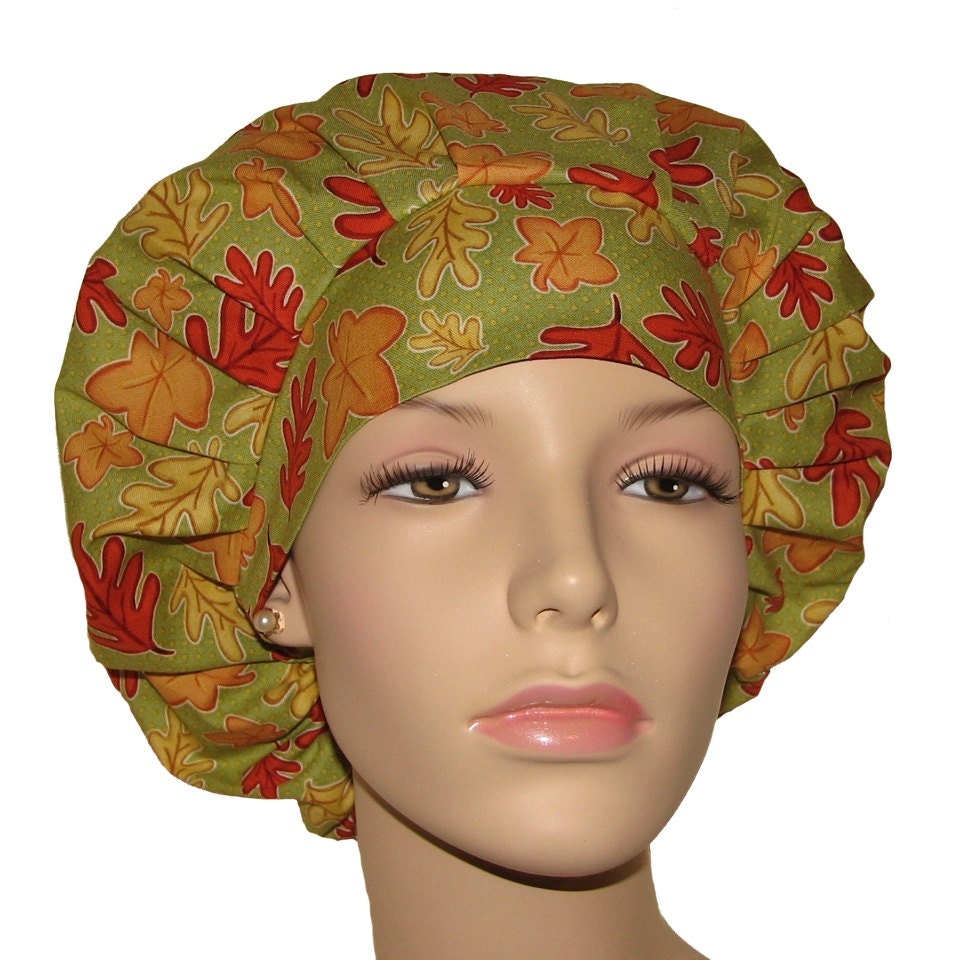 Bouffant Scrub Turban Caps - 2 PCS Tie Back Hats With Sweatband & Button, Cats With Glasses Print - View #8