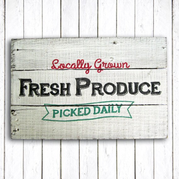 Items similar to Fresh Produce Hand Painted Wood Sign on Etsy