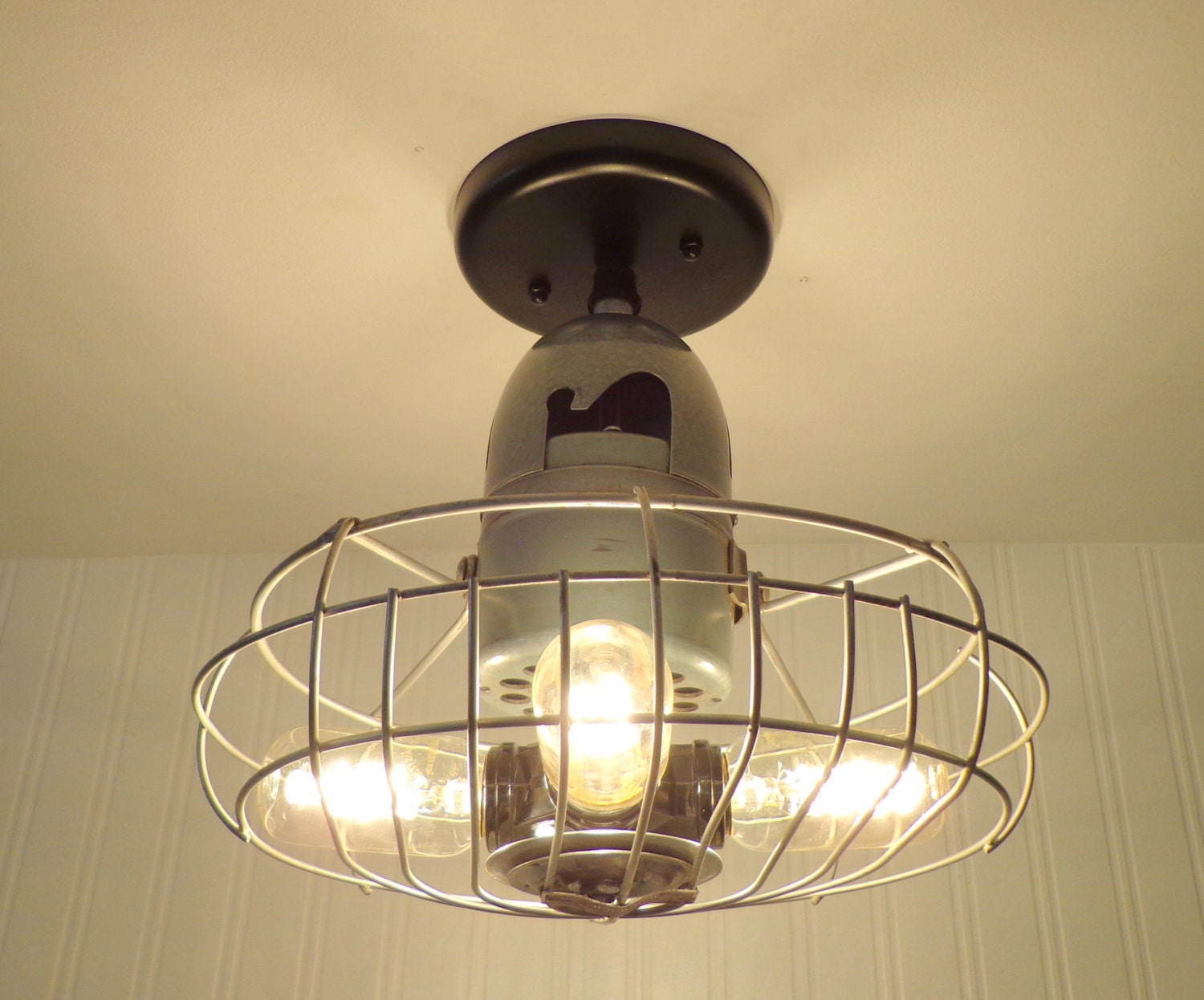 General Electric. INDUSTRIAL Light VINTAGE Chandelier by LampGoods
