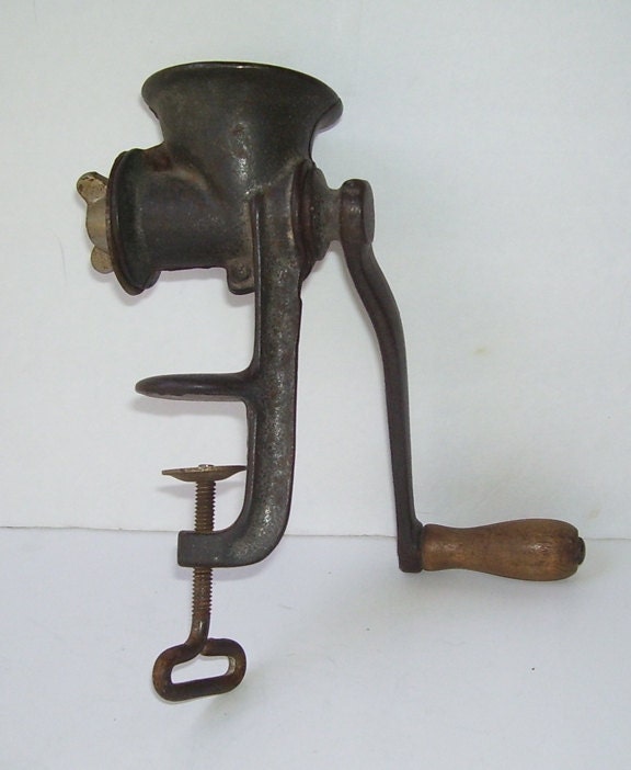 Antique Small Cast Iron Spice Grinder Food Grinder Counter