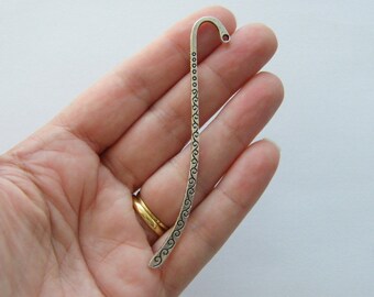 2 Bookmarks 85mm antique silver tone BM2 - pattern