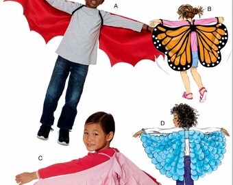 Kids' Costume Wings Pattern, Butterfly Wings Pattern, McCall's Sewing Pattern 7491