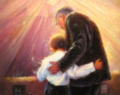 Worship Original Oil Painting 12X16 boy, man, dad, son, church, grandpa, grandson, singing in church, praise God, Christian, Vickie Wade Art Worship Original Oil Painting 12X16 boy, man, dad, son, church, grandpa, grandson, singing in church, praise God, Christian, Vickie Wade Art