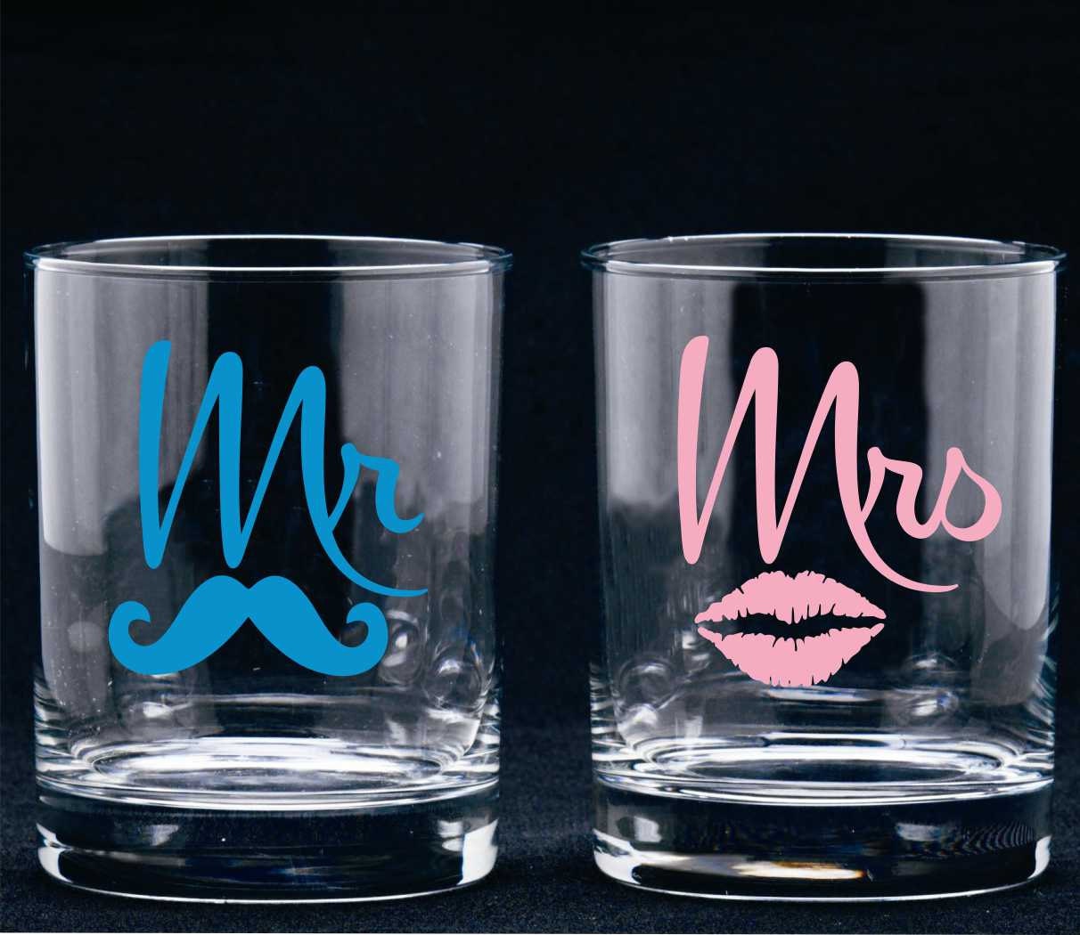Mr Mrs Etched Wedding Glasses Mr Mrs Whisky Glass Lips