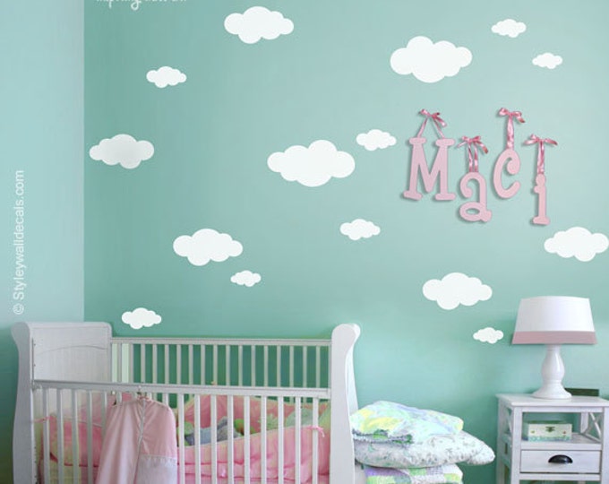 Clouds Wall Decal, Clouds Wall Sticker, Clouds Decor for Children Baby Nursery Room, Clouds Wall Decal Sticker, Cloud Nursery Wall Decal