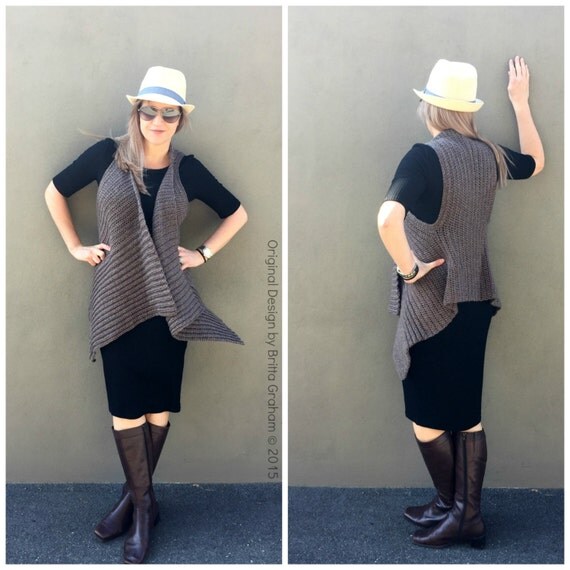 Easy Vest Crochet Pattern Waterfall Style No.933 Digital ePattern Instant Download