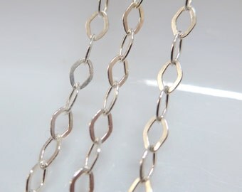 7% off, New - Introductory Price, Made in Italy - Bulk 5 ft feet, 3.6x2.6mm, Hammered Flat 925 Sterling Silver Diamond Cable Designer Chain