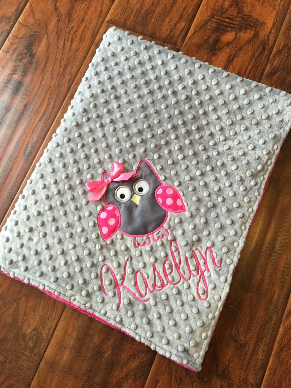 Personalized Baby Blanket Owl Baby Blanket Woodland Nursery