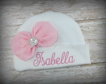 Baby girl hat, Personalized, embroidered baby hat, baby beanie hat, hospital hat, newborn baby girl hat, beanie, cap, infant, photo prop