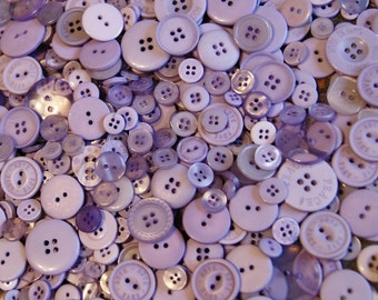50 Lavender Buttons, ASSORTED Size Mix Crafting Jewelry Collect (1399)