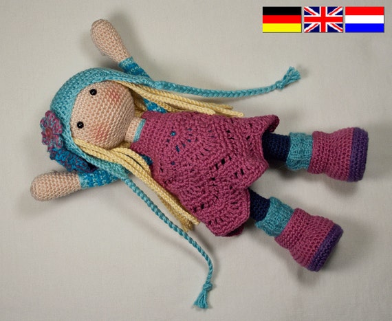 Crochet pattern for doll SUE Deutsch English by CAROcreated