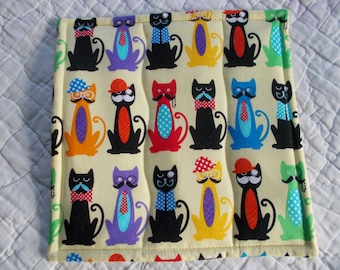 Cattitude Quilted Hot Pad /Pot Holder/mini quilt