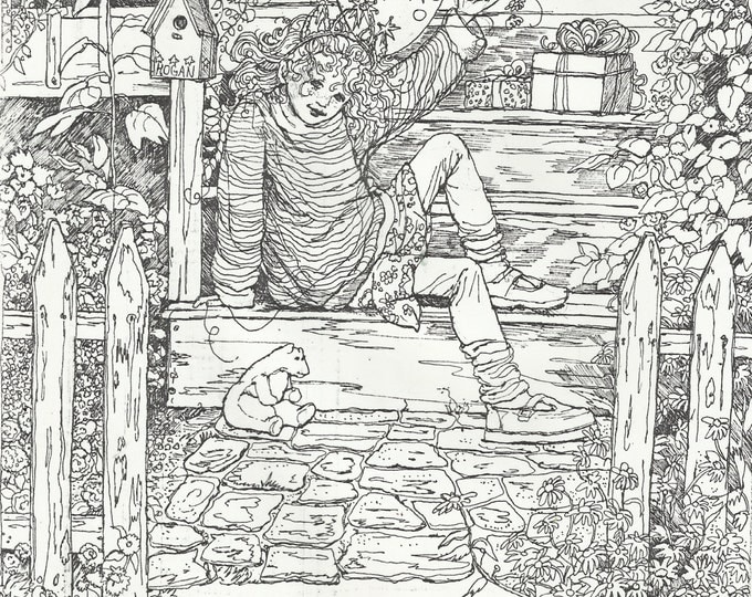 COLORING PAGE Instant PrintColoring Page For AdultsTeensChildrenCute Picture