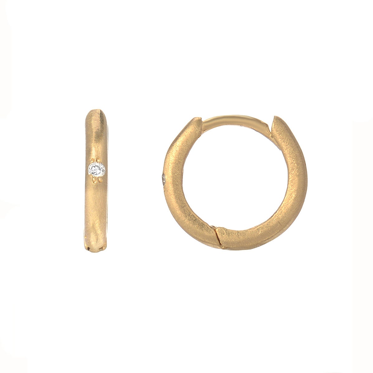 Huggie Hoops Huggy Hoops Gold Diamond Huggies Small Gold