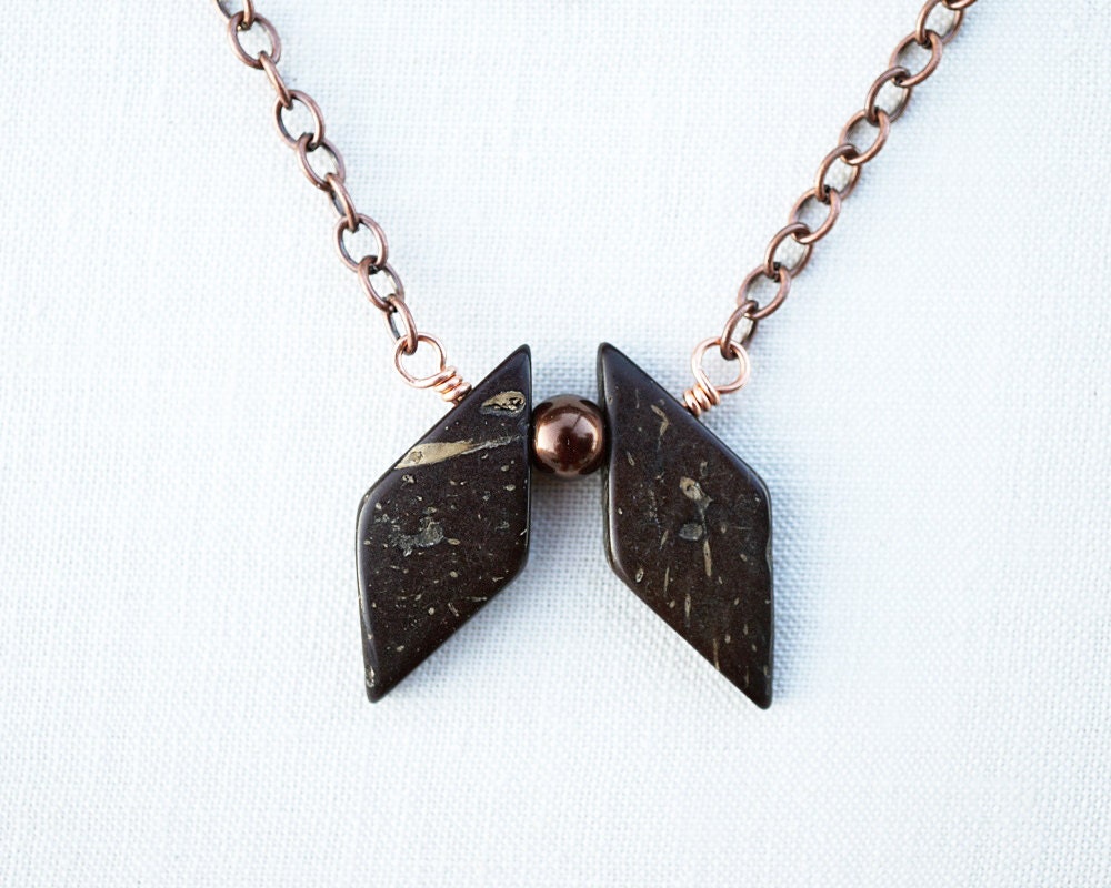 Tribal Festival Necklace Burning Man Men Jewelry Brown Coconut