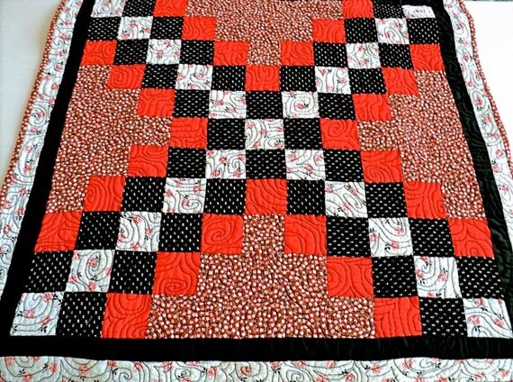 Quilted Table Runner Handmade / Quilted Table Topper / Quilted