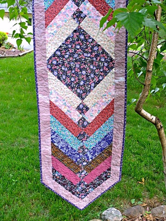 Quilted French Braid Table Runner / Topper / Bed Runner
