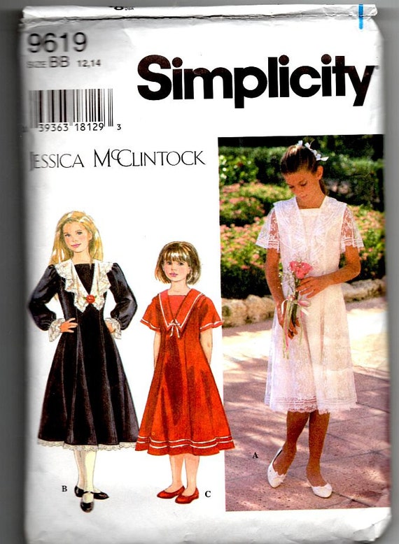 dress markings pattern Sewing Vintage Pattern Pattern Girls Simplicity 9619 12 Dress Size