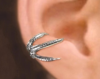 Talon Claw ear cuff Sterling Silver earrings Claw jewelry Claw earrings Sterling silver ear cuff Small clip men & women dragon C-150
