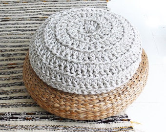 Floor Cushion Crochet - Thick Cotton - Mix Cotton and Jute