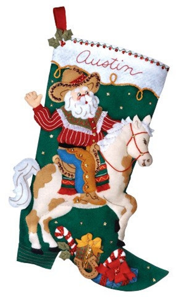 cowboy santa bucilla 18 christmas stocking personalized cowboy santa bucilla 18 christmas stocking personalized