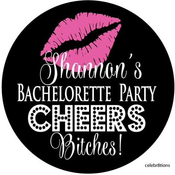 Bachelorette Party Cup stickers Personalized by Celebr8tions