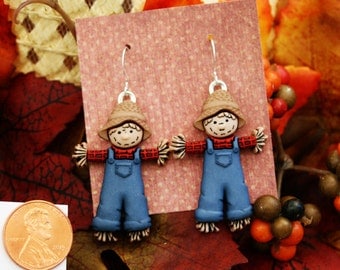 scarecrow earrings thanksgiving earrings fall earrings holiday earrings brockus creations