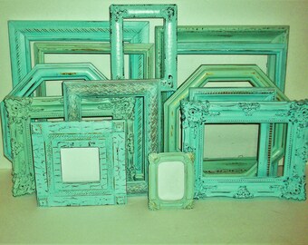 7 Beach Themed Picture Frames Robins Egg Blue Sea by DirtRoadDecor