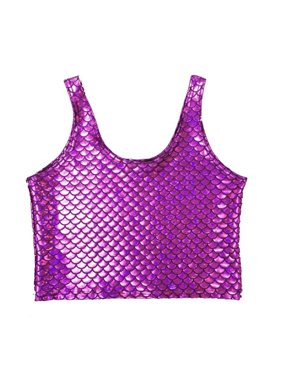 cropped purple tank top