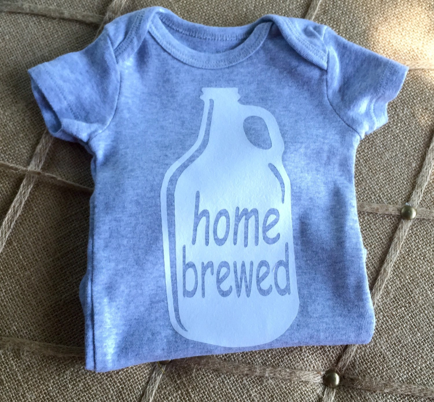 Home Brewed Grey Onesie Baby Clothes