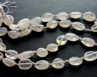smooth polished rainbow moonstone nugget beads 5-10mm 1/2 strand