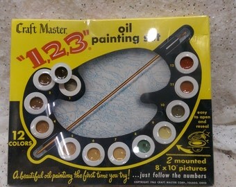 Vintage paint by number kit – Etsy