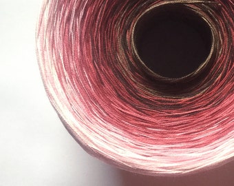 Colour Change Gradient Yarn - chocolate cherry cream - Moca Cotton - 6 colors - 540 yards - fingering yarn - pure cotton